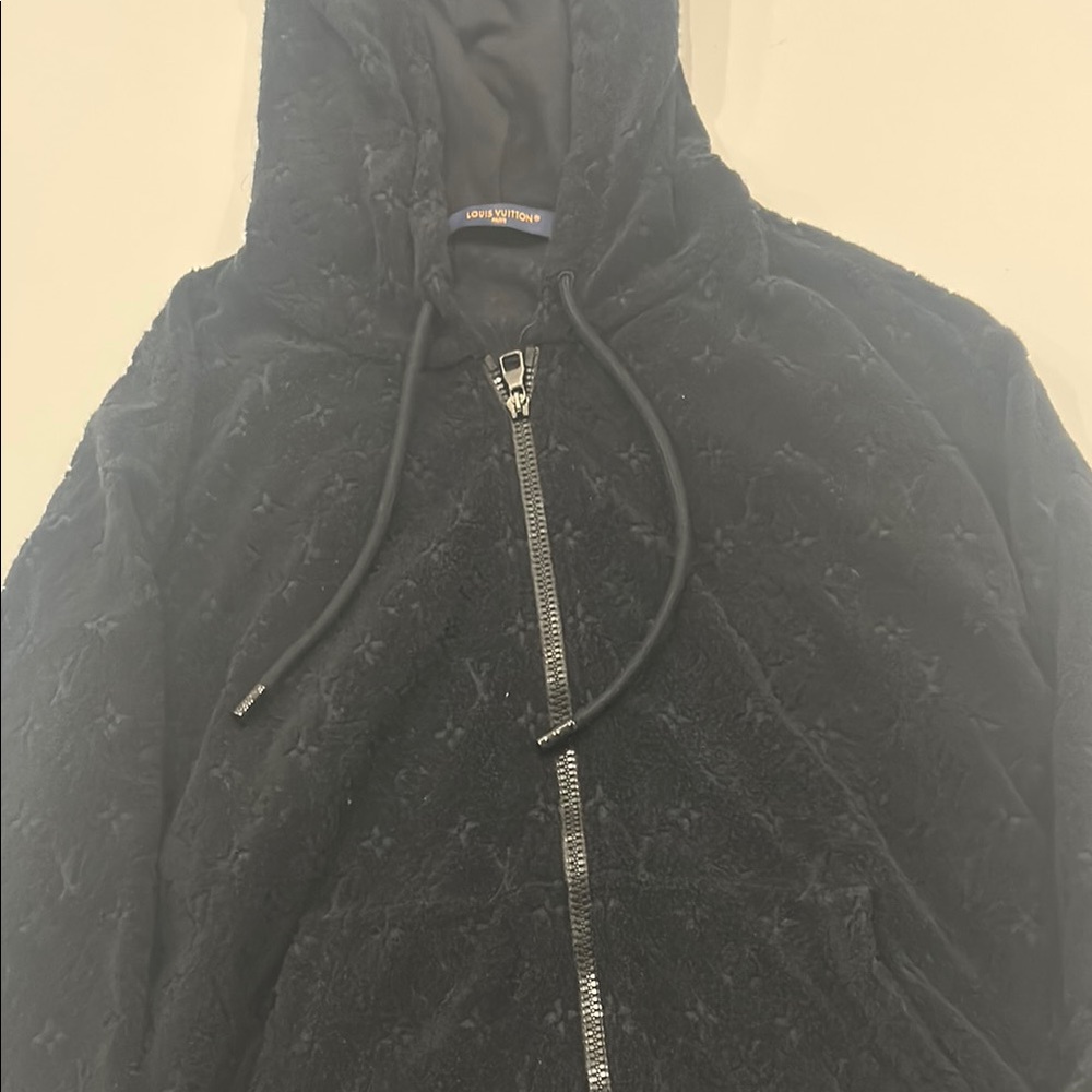 Black Hooded Jacket with Zip